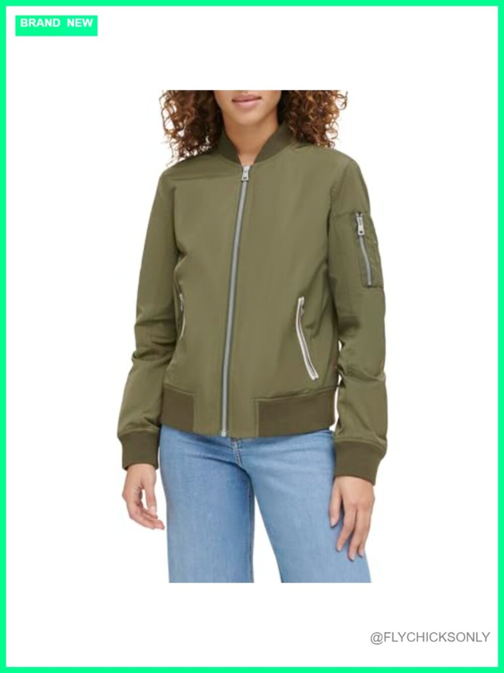 Lightweight MA-1 Bomber Jacket, 3 Pockets, Long Sleeve, Zip Front